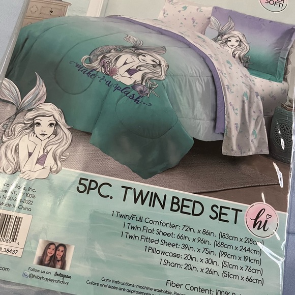 Little Mermaid 5 piece twin comforter set - Picture 5 of 5